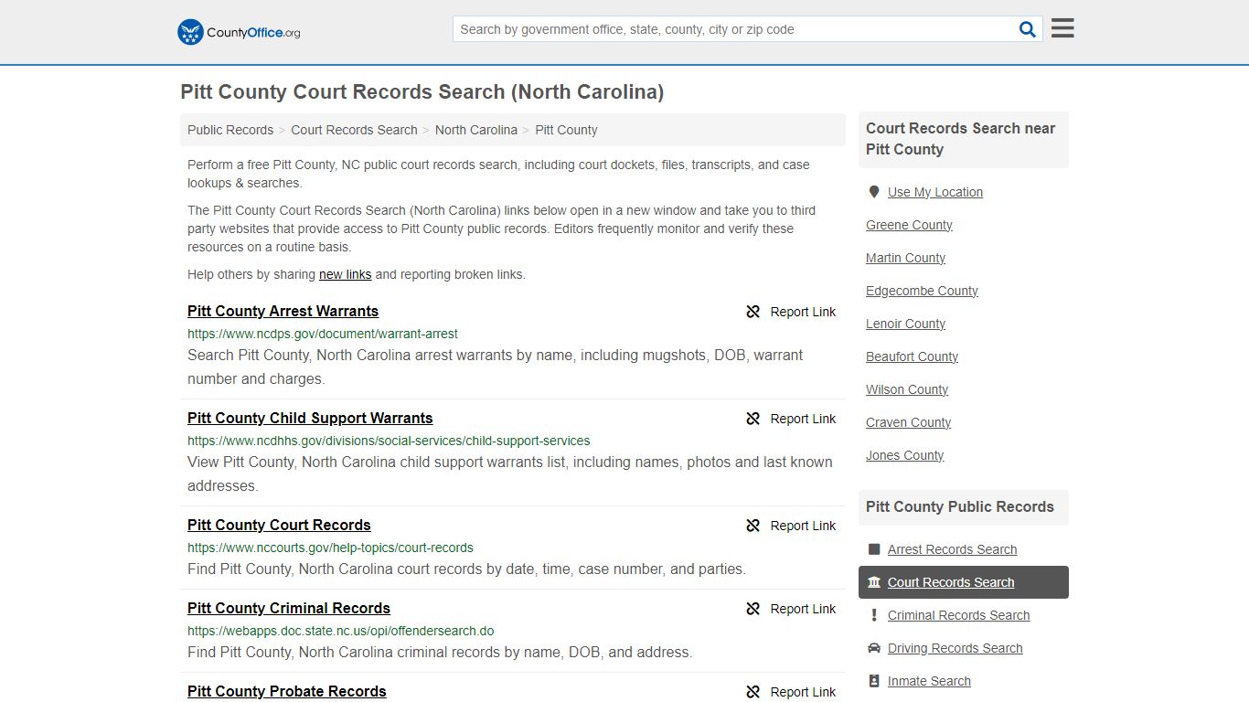 Court Records Search - Pitt County, NC (Adoptions, Criminal, Child ...